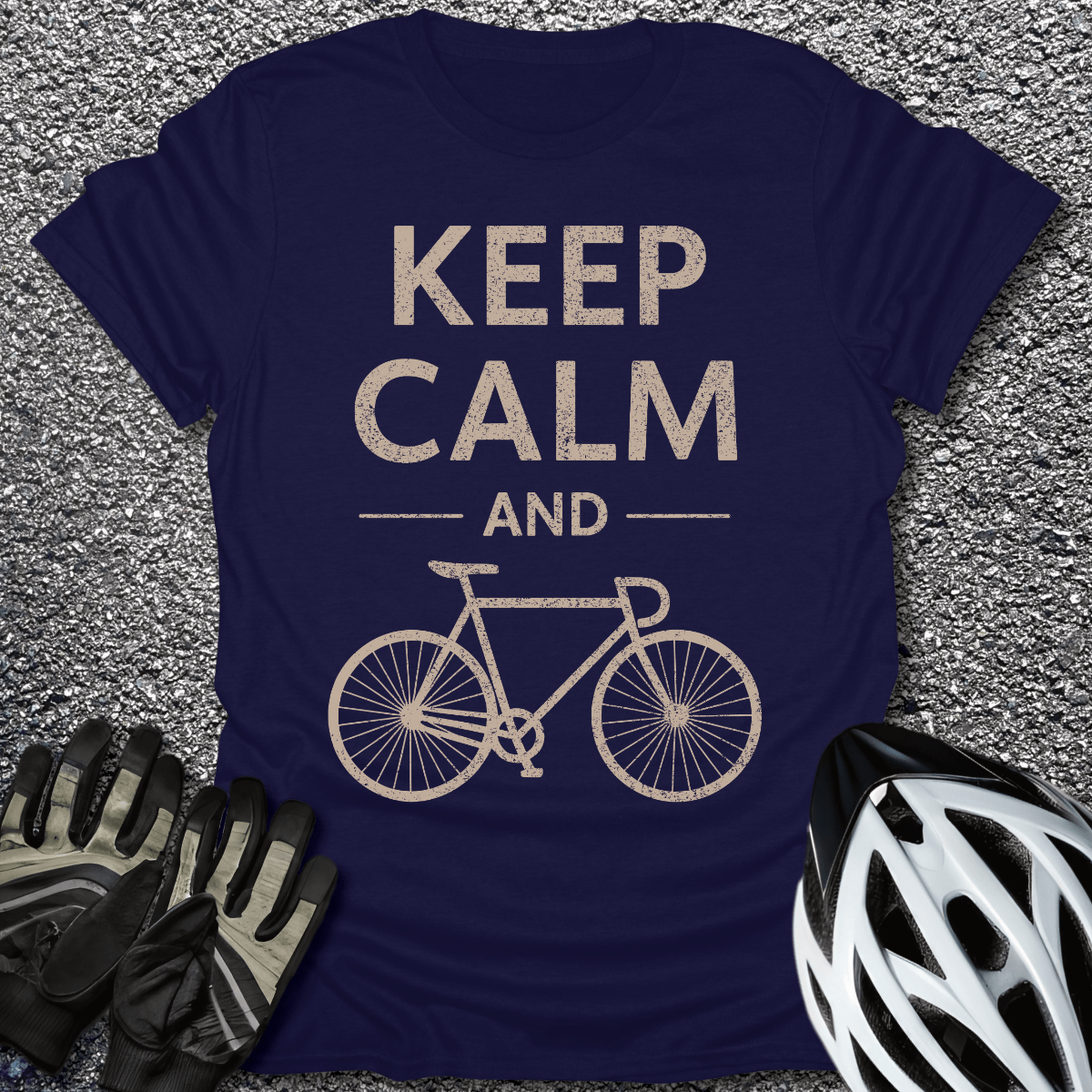 Keep Calm T-Shirt in Navy / S from CycleTees