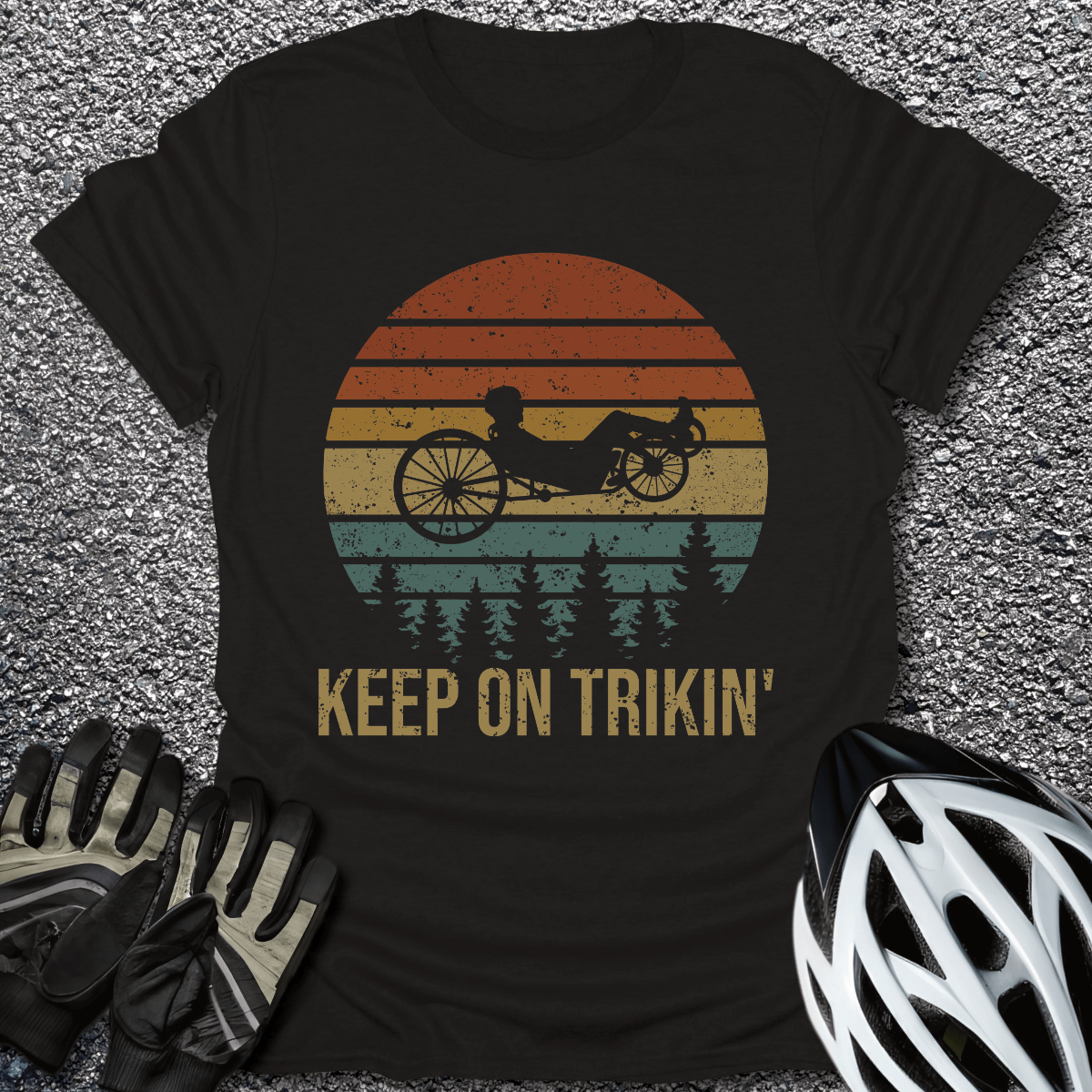 Keep On Trikin T-Shirt in Black / S from CycleTees