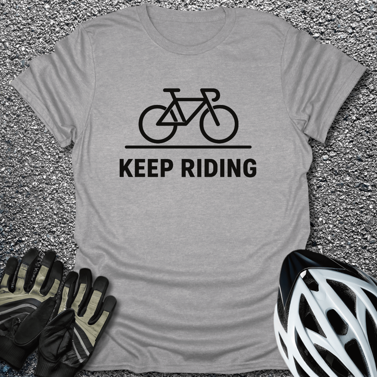 Keep Riding T-Shirt in Sport Grey / S from CycleTees