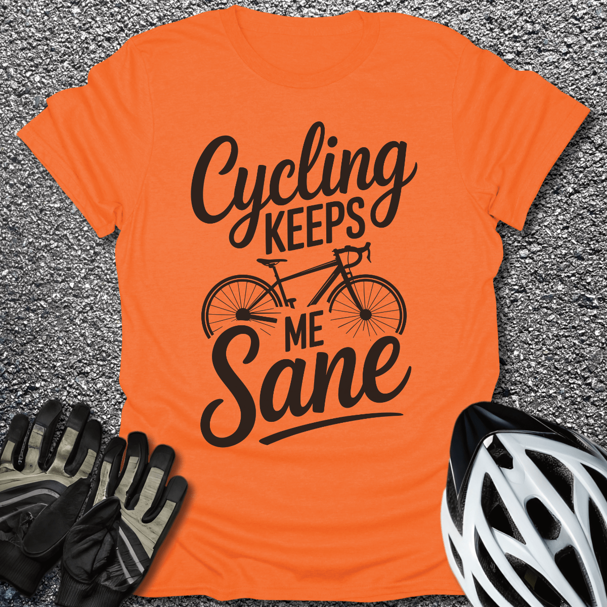 Keeps Me Sane T-Shirt in Orange / S from CycleTees