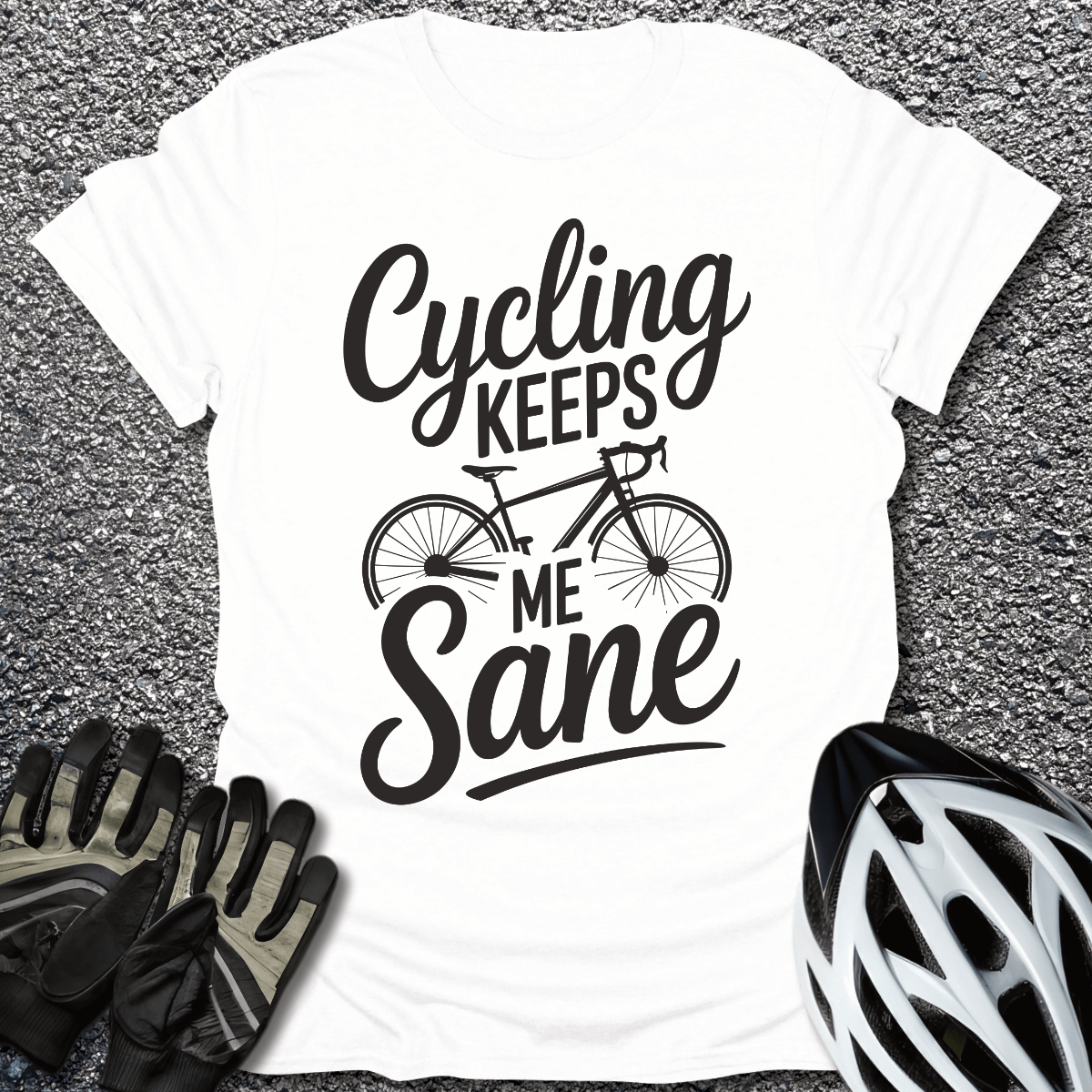 Keeps Me Sane T-Shirt in White / S from CycleTees