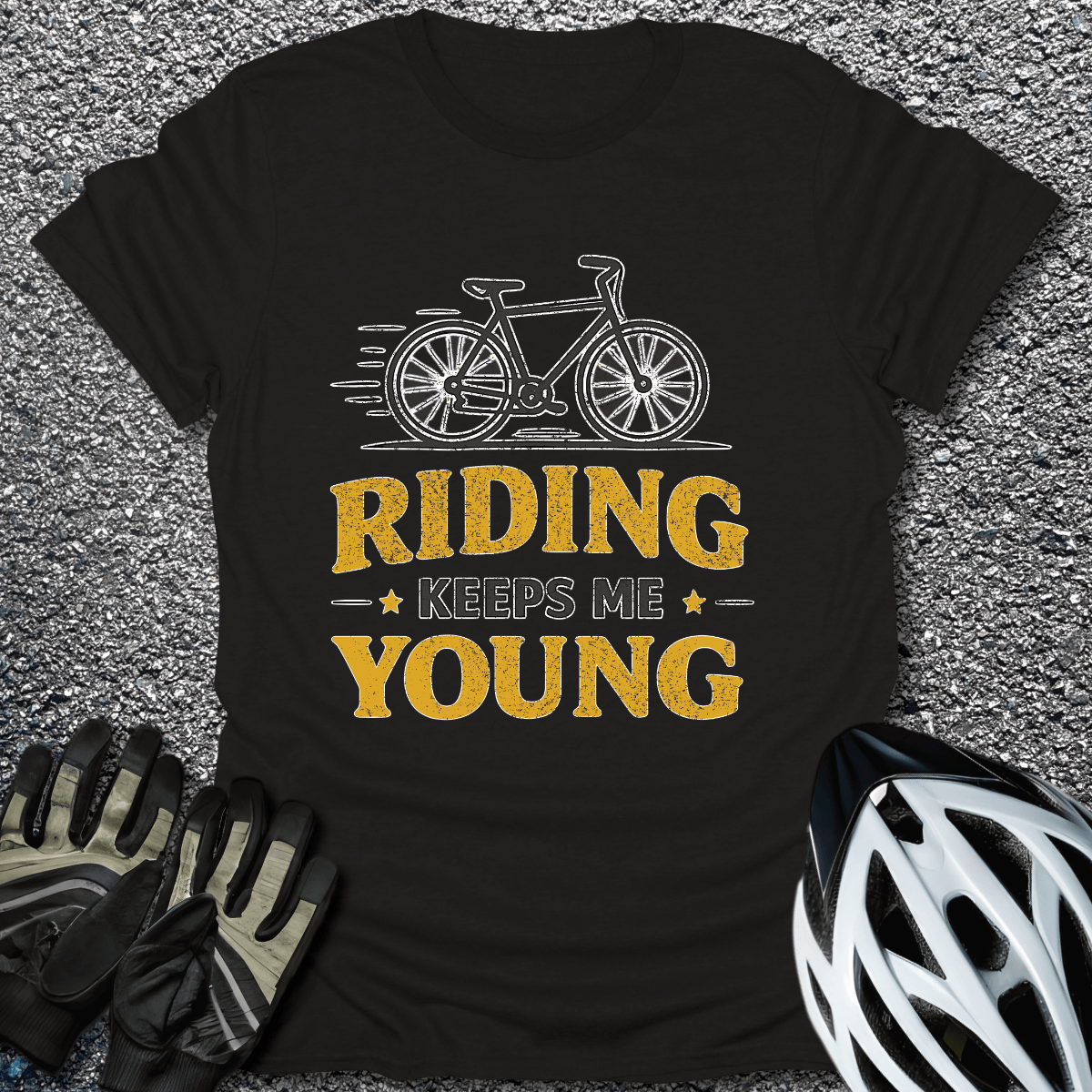 Keeps Me Young T-Shirt in Black / S from CycleTees