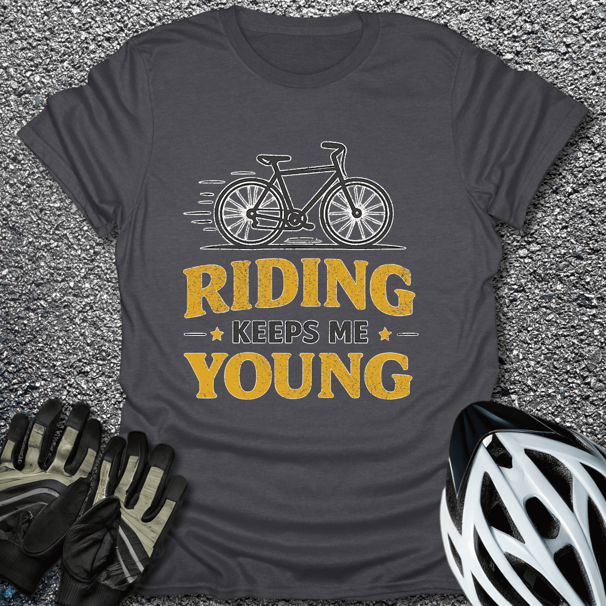 Keeps Me Young T-Shirt in Dark Heather / S from CycleTees