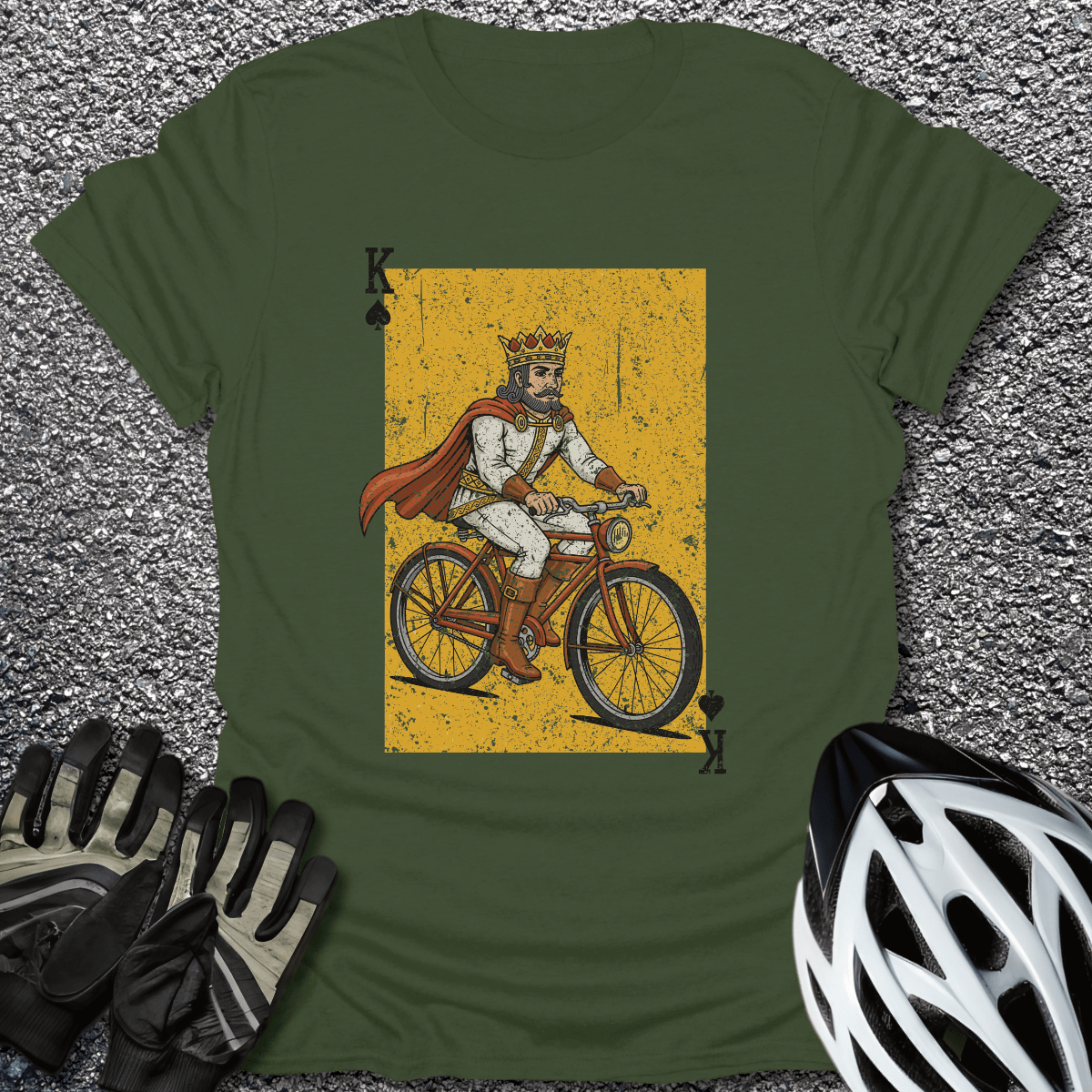 King of Spades T-Shirt in Military Green / S from CycleTees