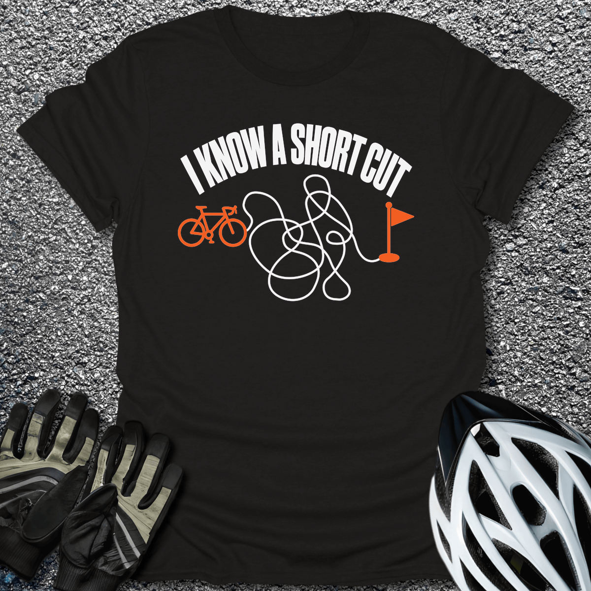 Know A Shortcut T-Shirt in Black / S from CycleTees