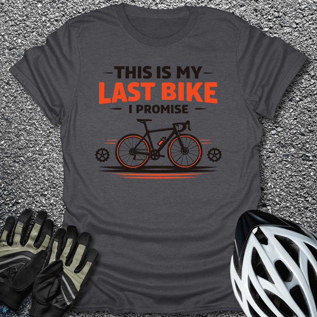 Last Bike T-Shirt in Dark Heather / S from CycleTees