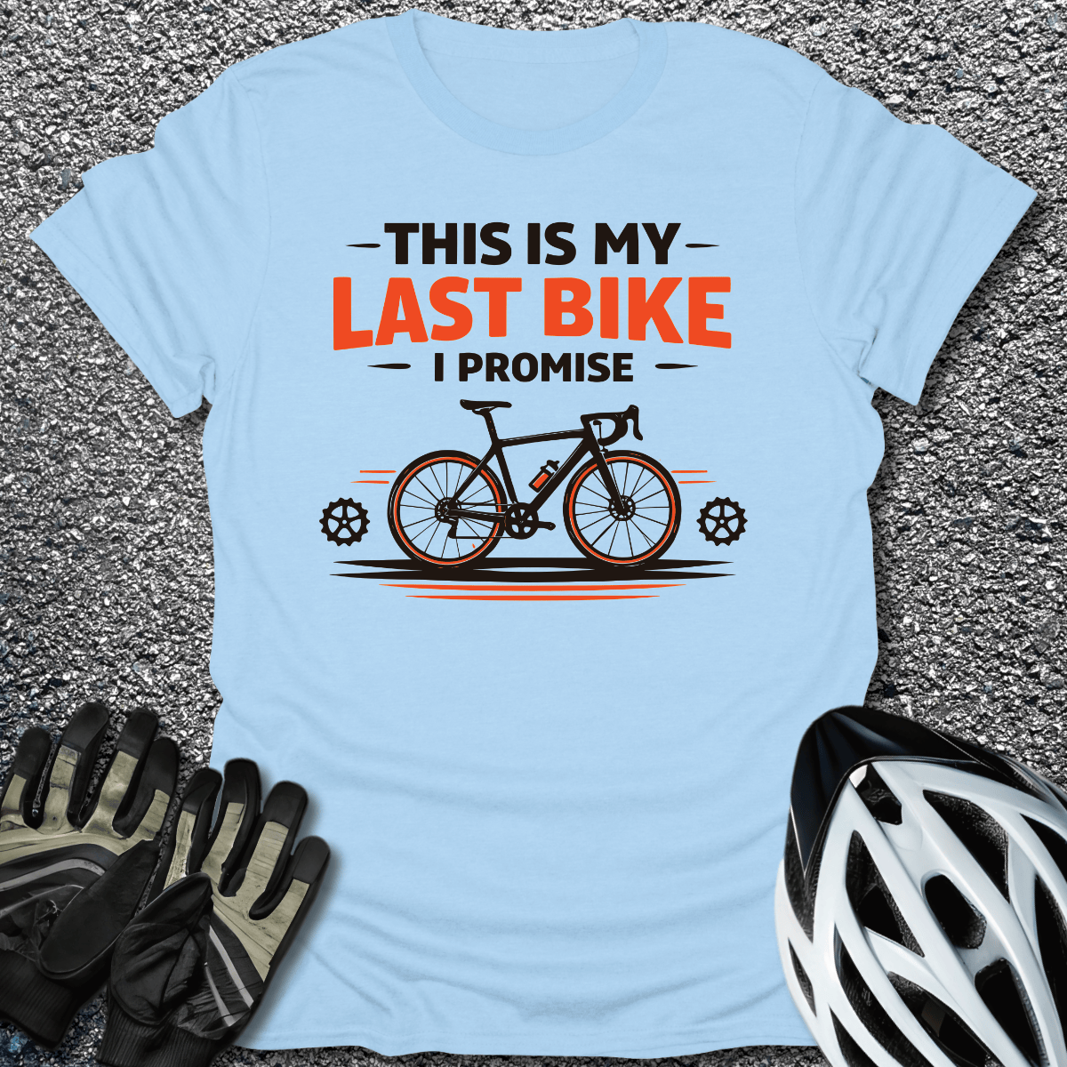 Last Bike T-Shirt in Light Blue / S from CycleTees