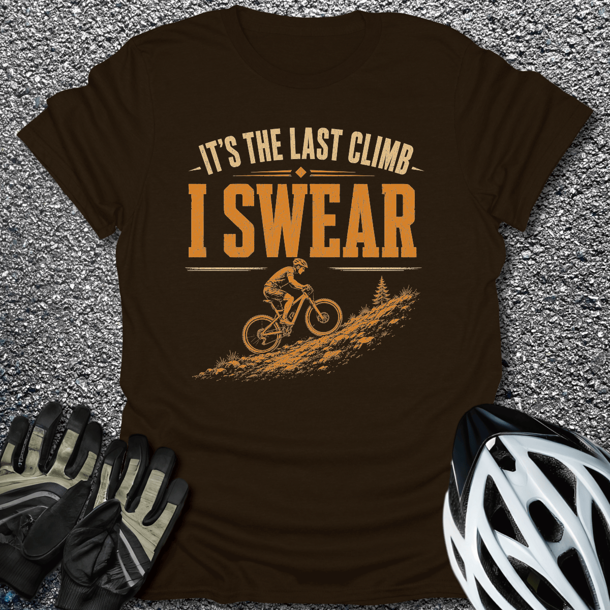 Last Climb T-Shirt in Dark Chocolate / S from CycleTees