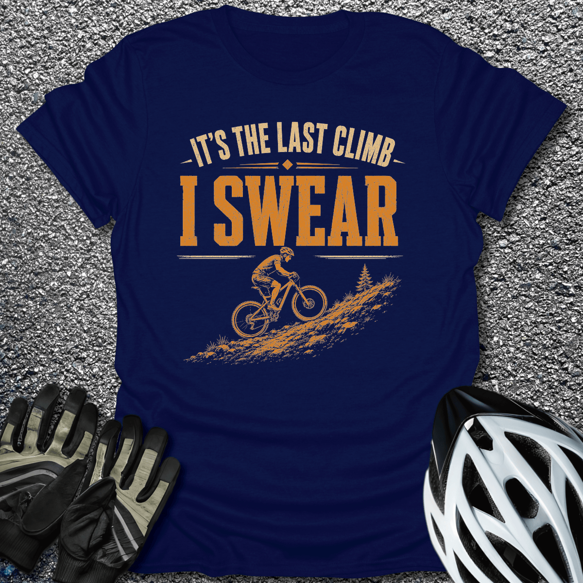 Last Climb T-Shirt in Navy / S from CycleTees