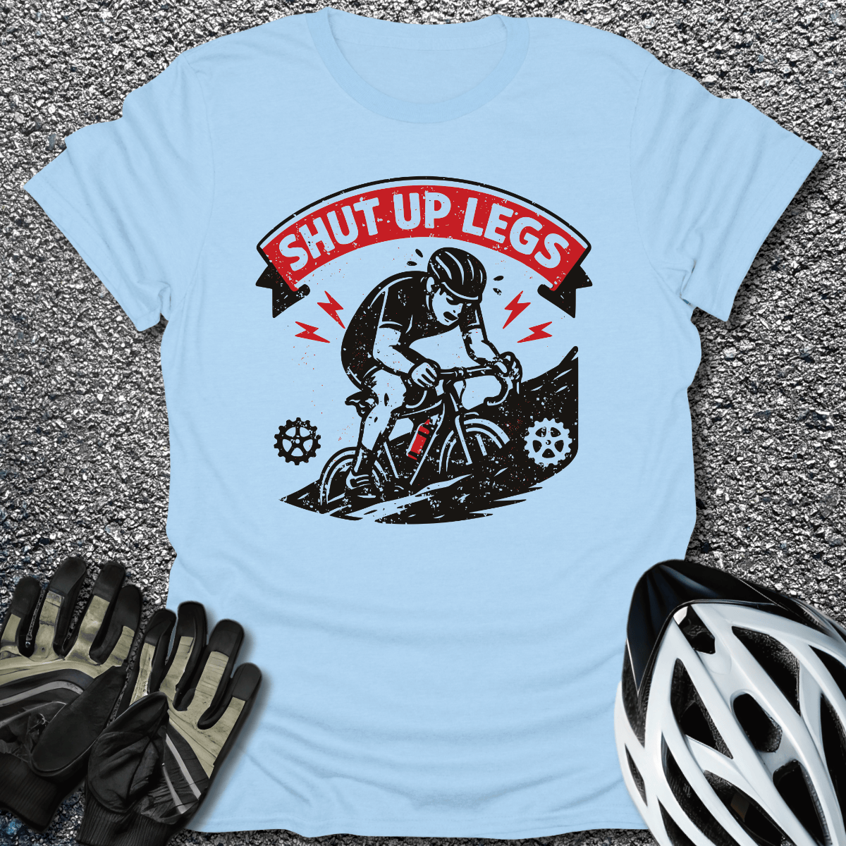 Legs Don't Quit T-Shirt in Light Blue / S from CycleTees