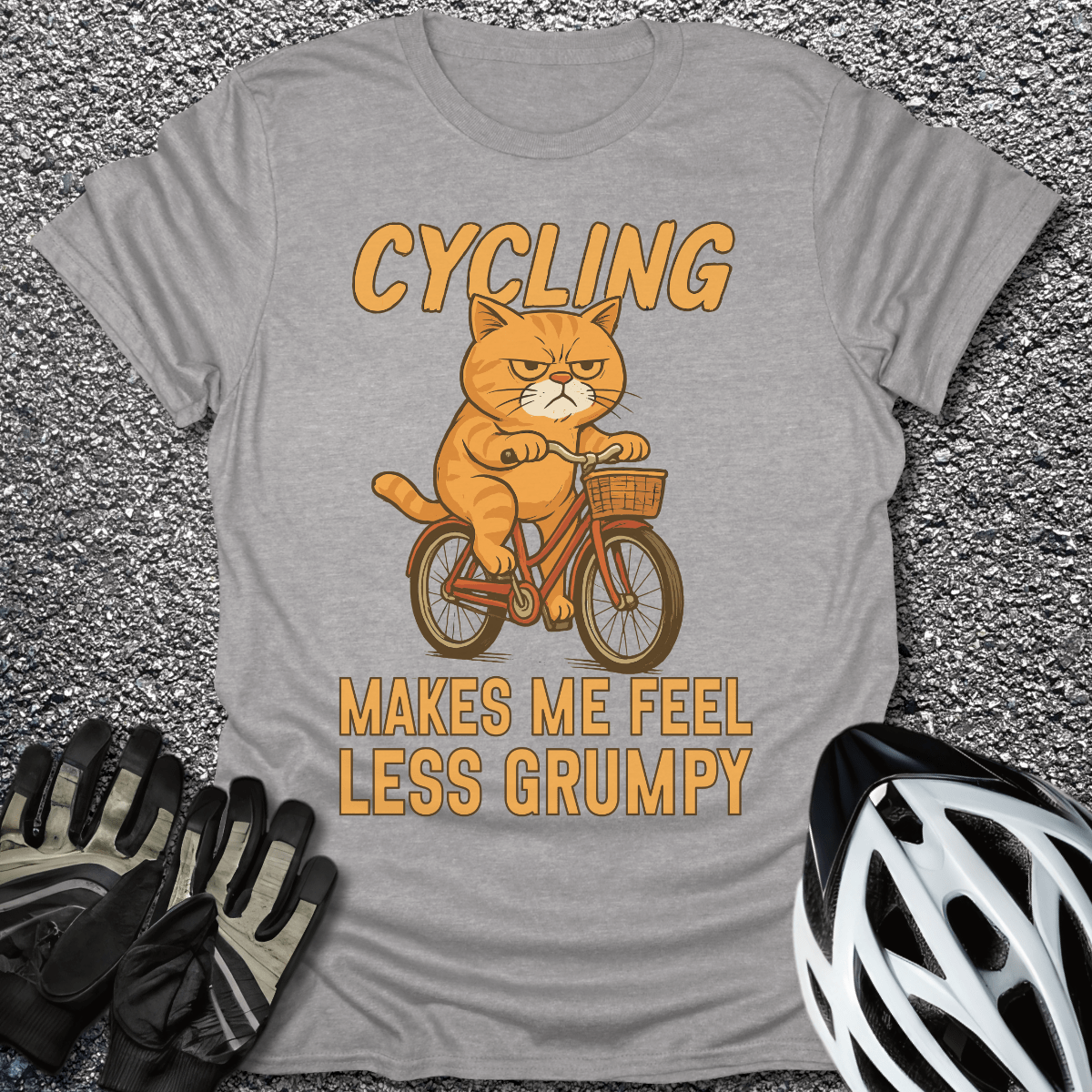 Less Grumpy T-Shirt in Sport Grey / S from CycleTees