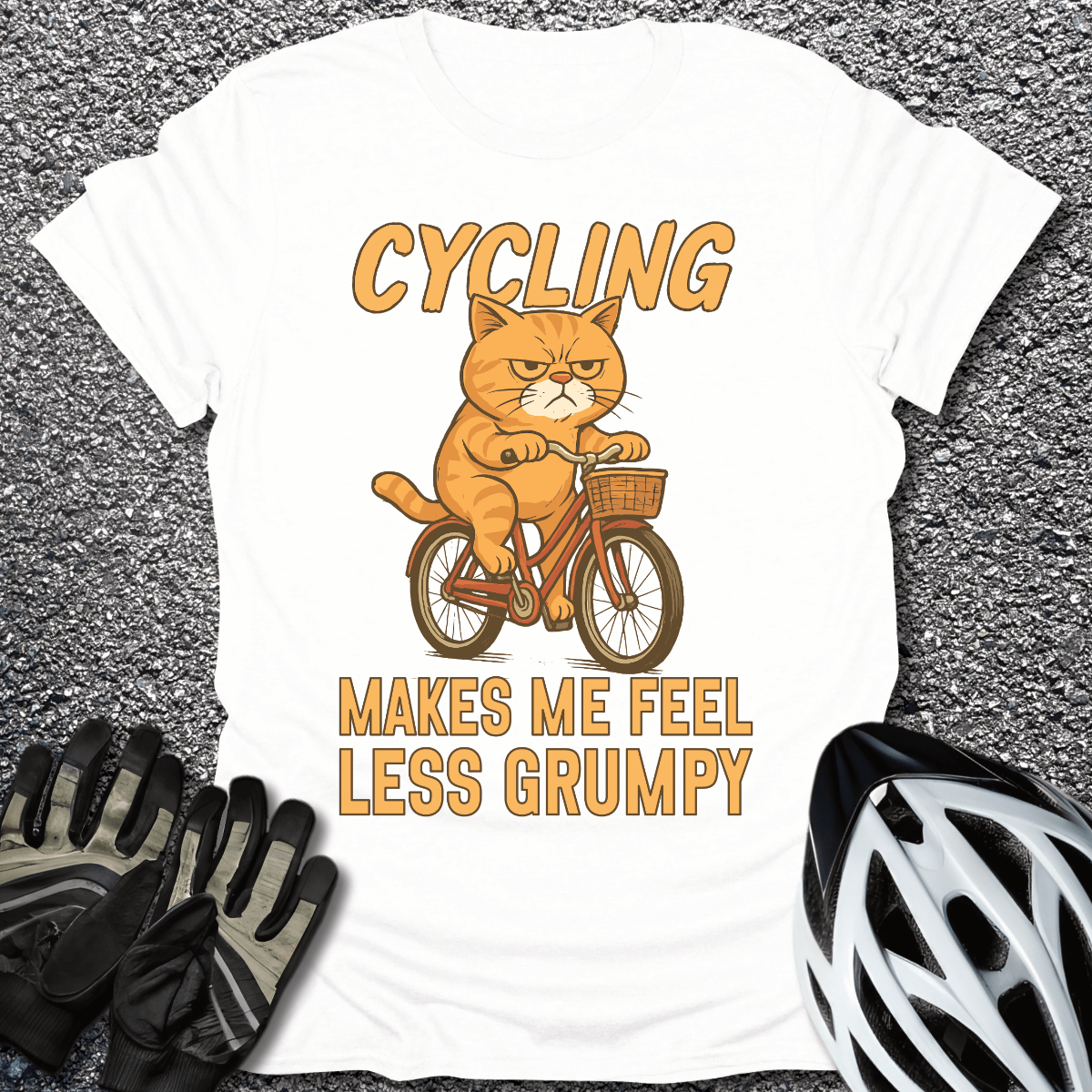 Less Grumpy T-Shirt in White / S from CycleTees