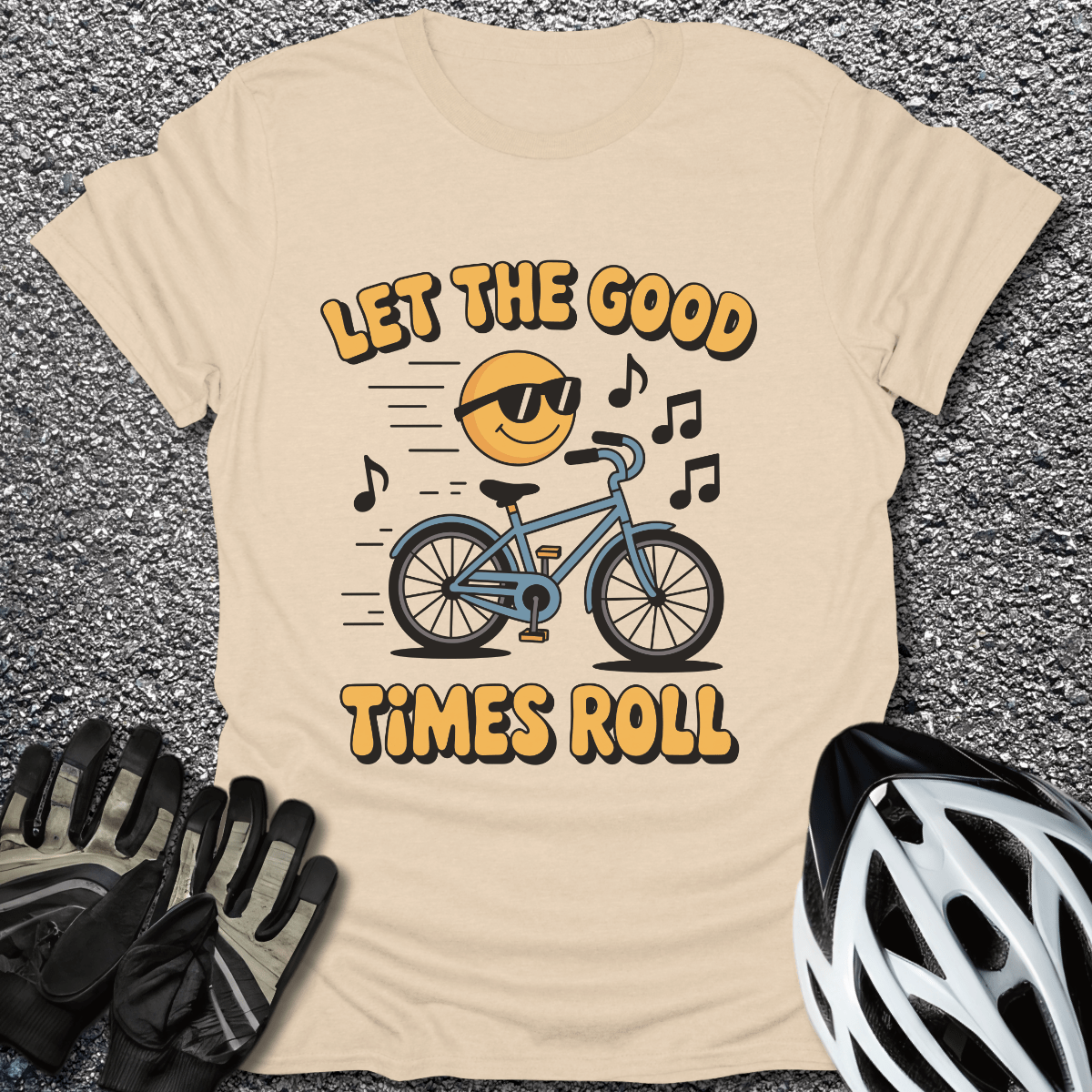 Let the Good Times T-Shirt in Sand / S from CycleTees