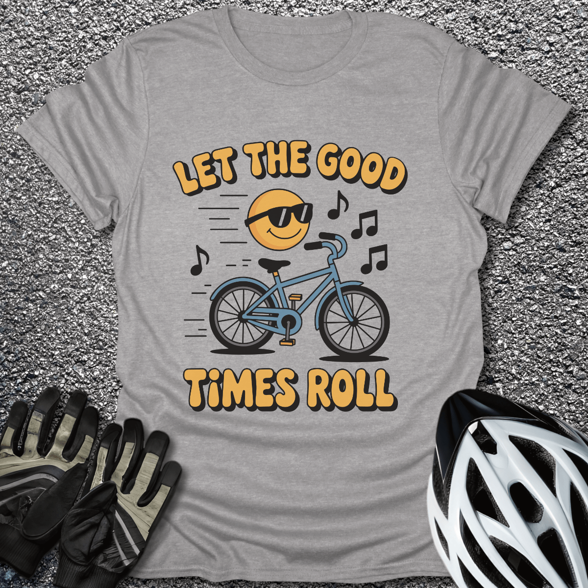 Let the Good Times T-Shirt in Sport Grey / S from CycleTees
