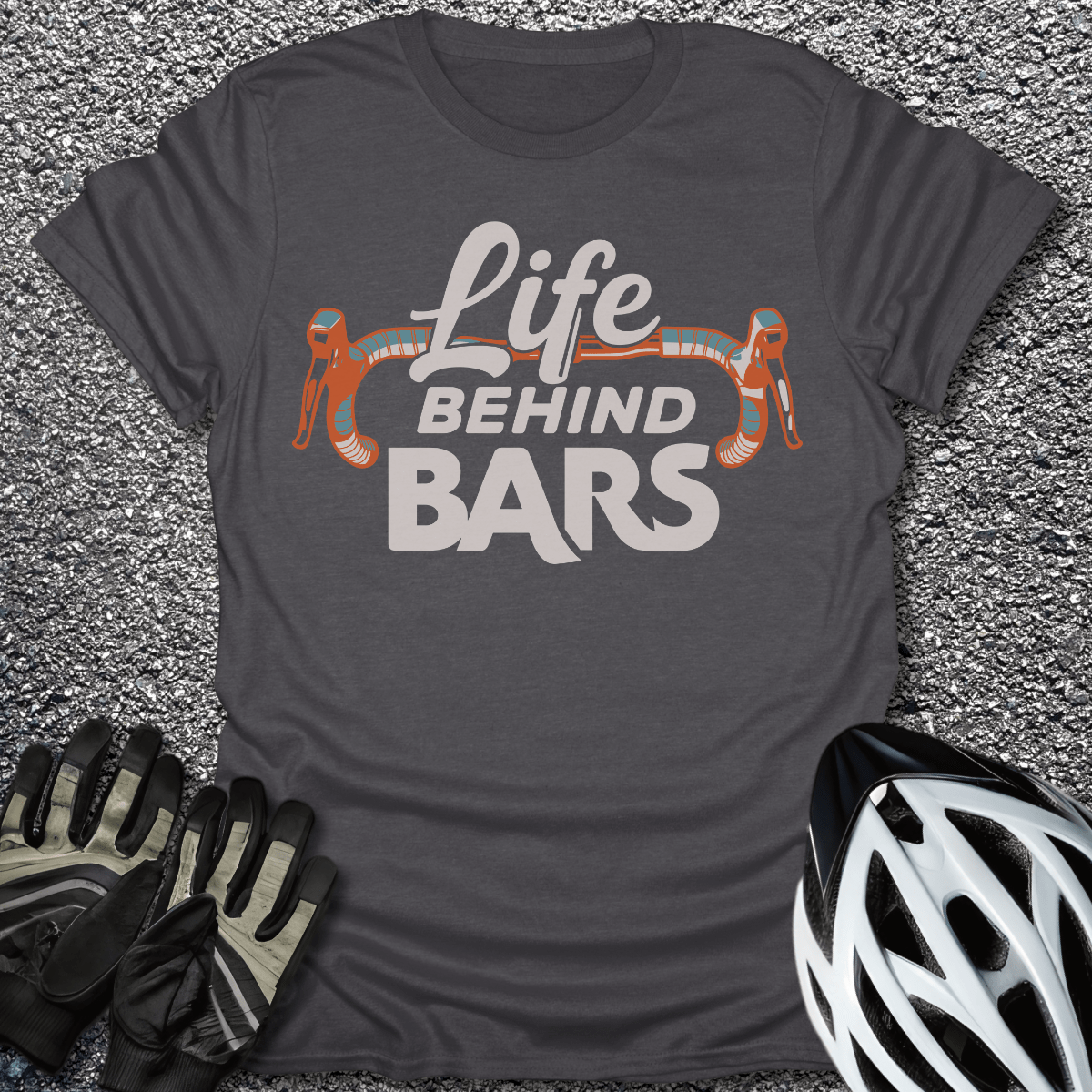 Life Behind Bars V2 T-Shirt in Dark Heather / S from CycleTees