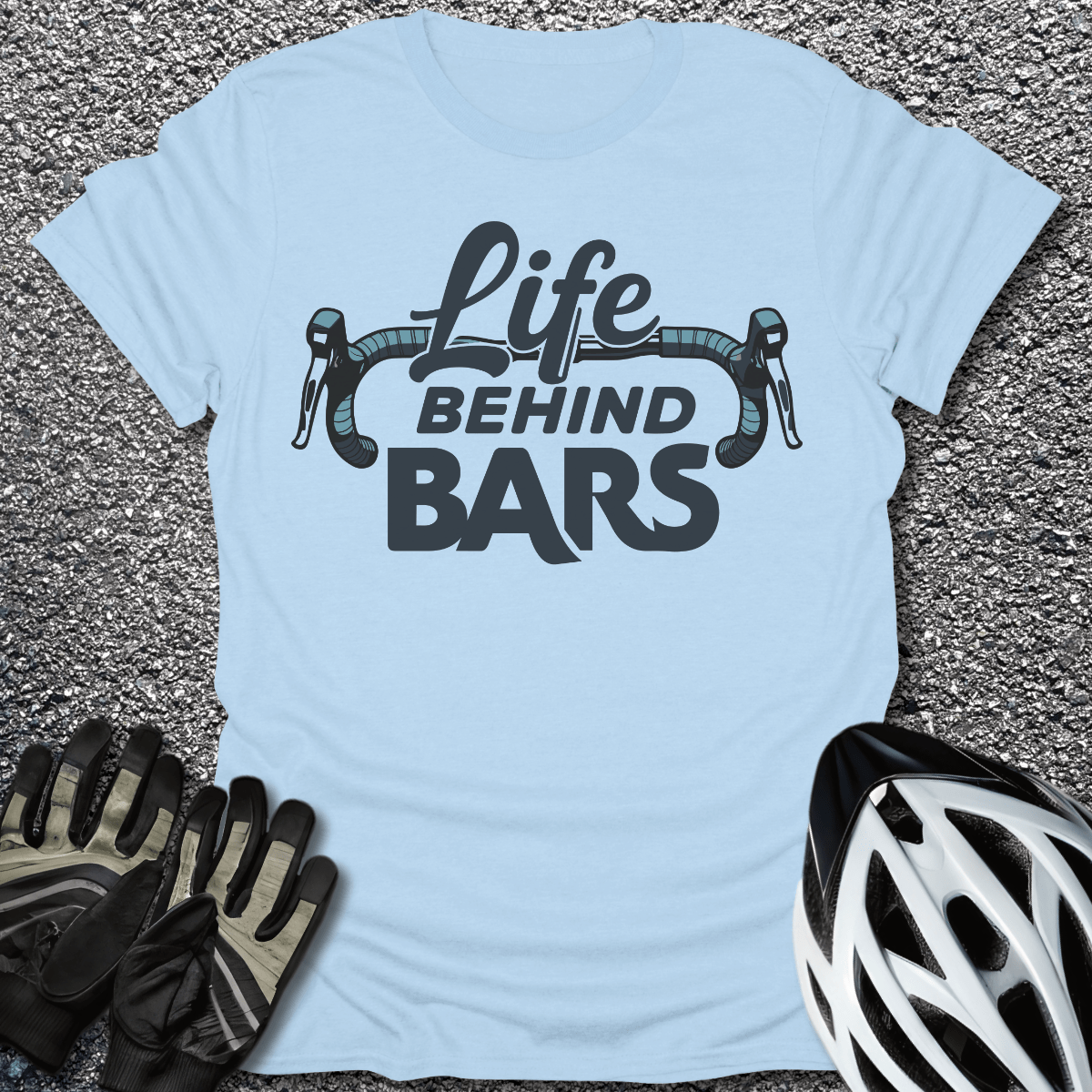 Life Behind Bars V2 T-Shirt in Light Blue / S from CycleTees