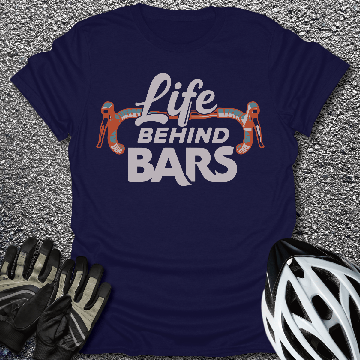 Life Behind Bars V2 T-Shirt in Navy / S from CycleTees