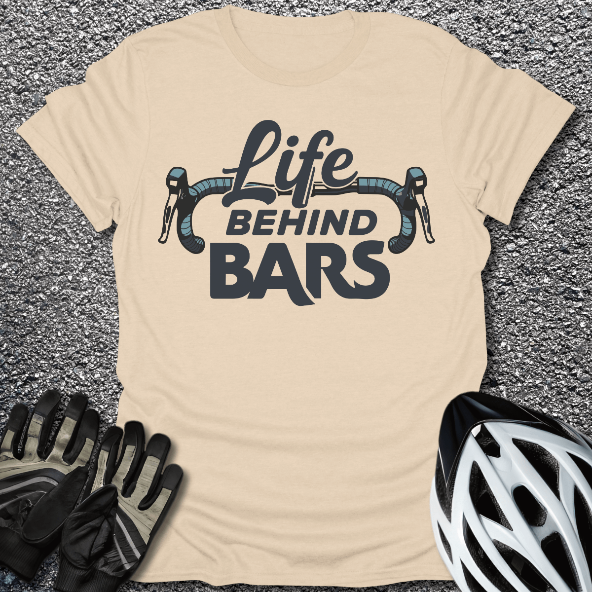 Life Behind Bars V2 T-Shirt in Sand / S from CycleTees