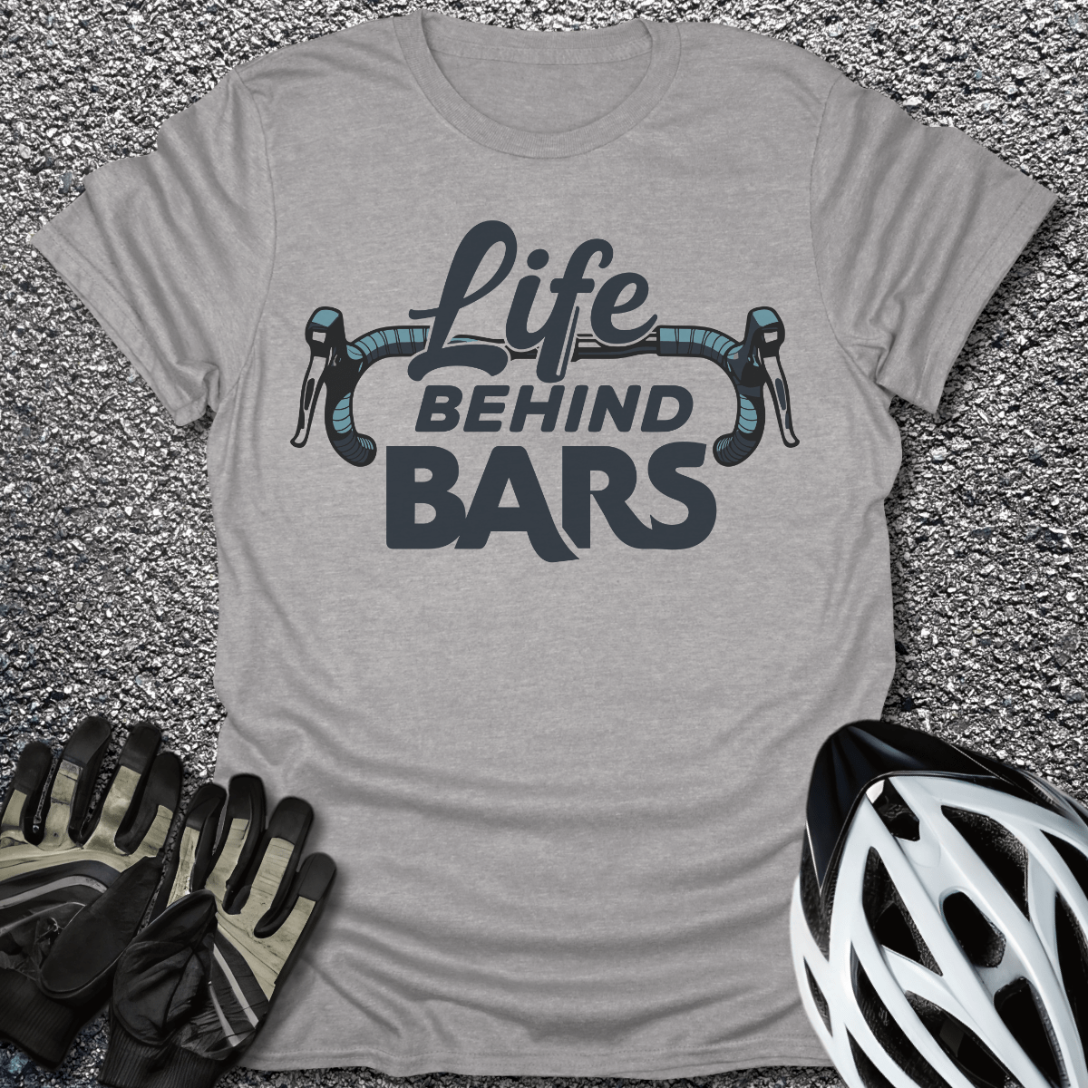 Life Behind Bars V2 T-Shirt in Sport Grey / S from CycleTees