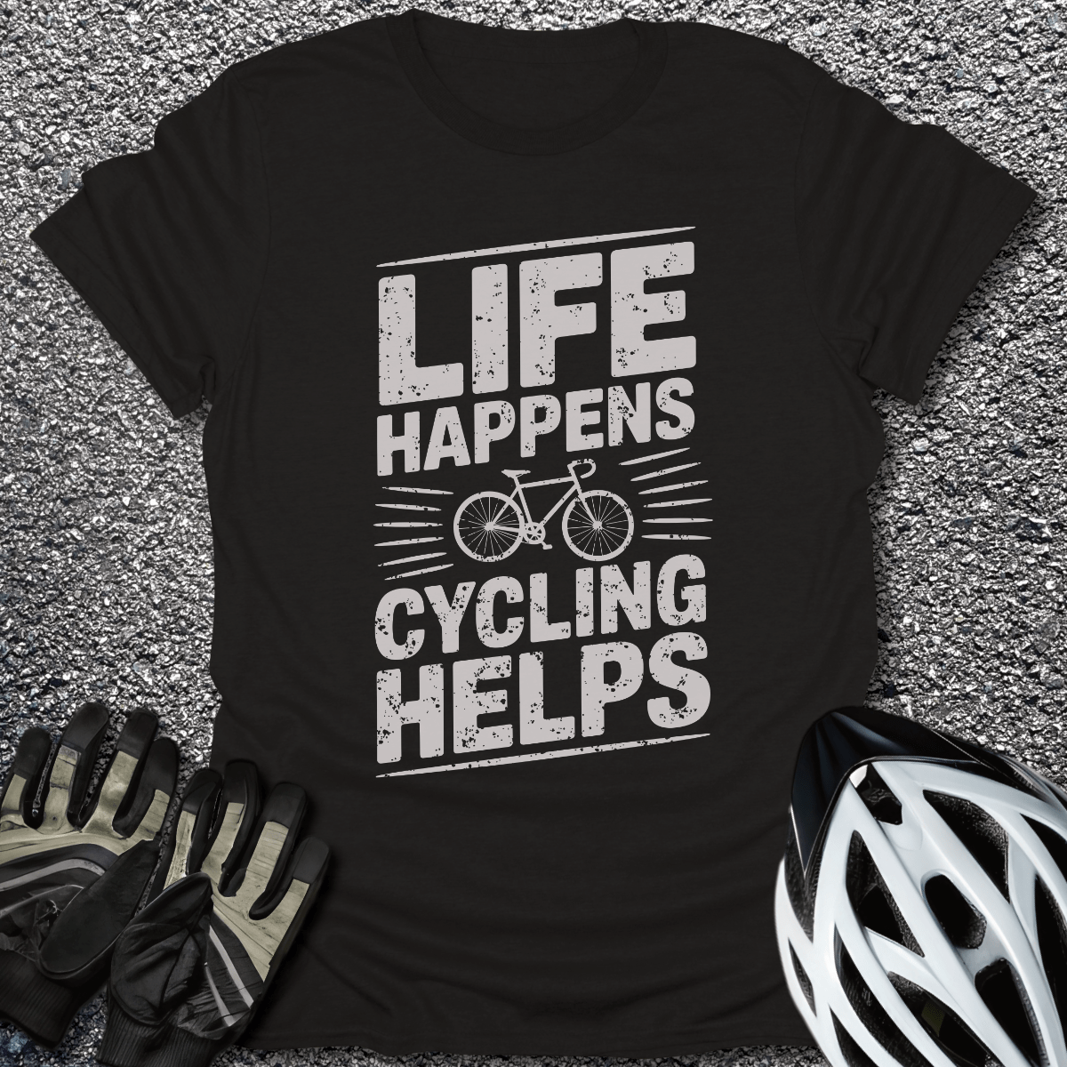 Life Happens T-Shirt in Black / S from CycleTees