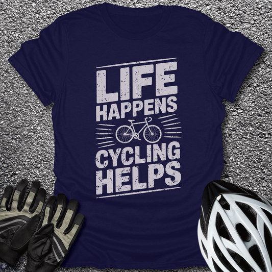 Life Happens T-Shirt in Navy / S from CycleTees