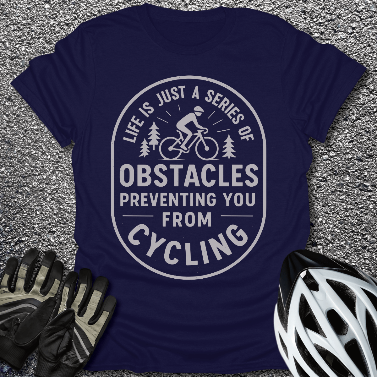 Life Is Just T-Shirt in Navy / S from CycleTees
