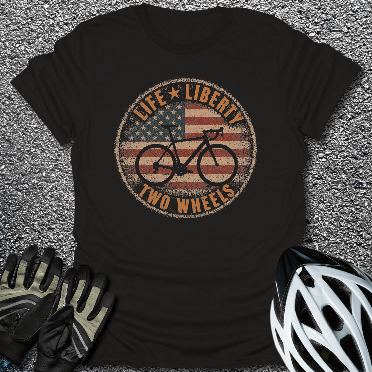 Life Liberty T-Shirt in Black / S from CycleTees