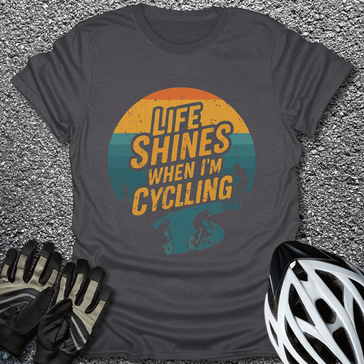 Life Shines T-Shirt in Dark Heather / S from CycleTees
