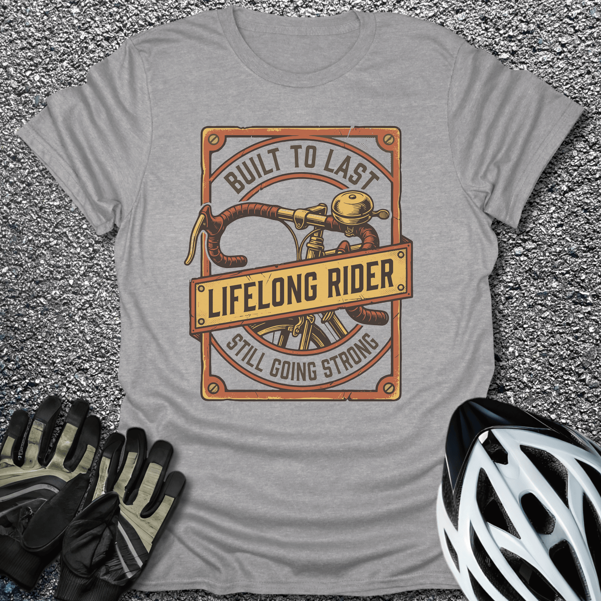 Lifelong Rider T-Shirt in Sport Grey / S from CycleTees