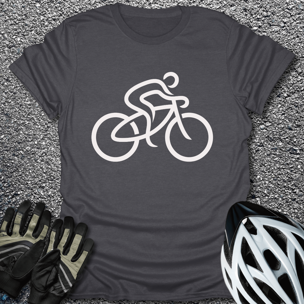 Line Rider T-Shirt in Dark Heather / S from CycleTees