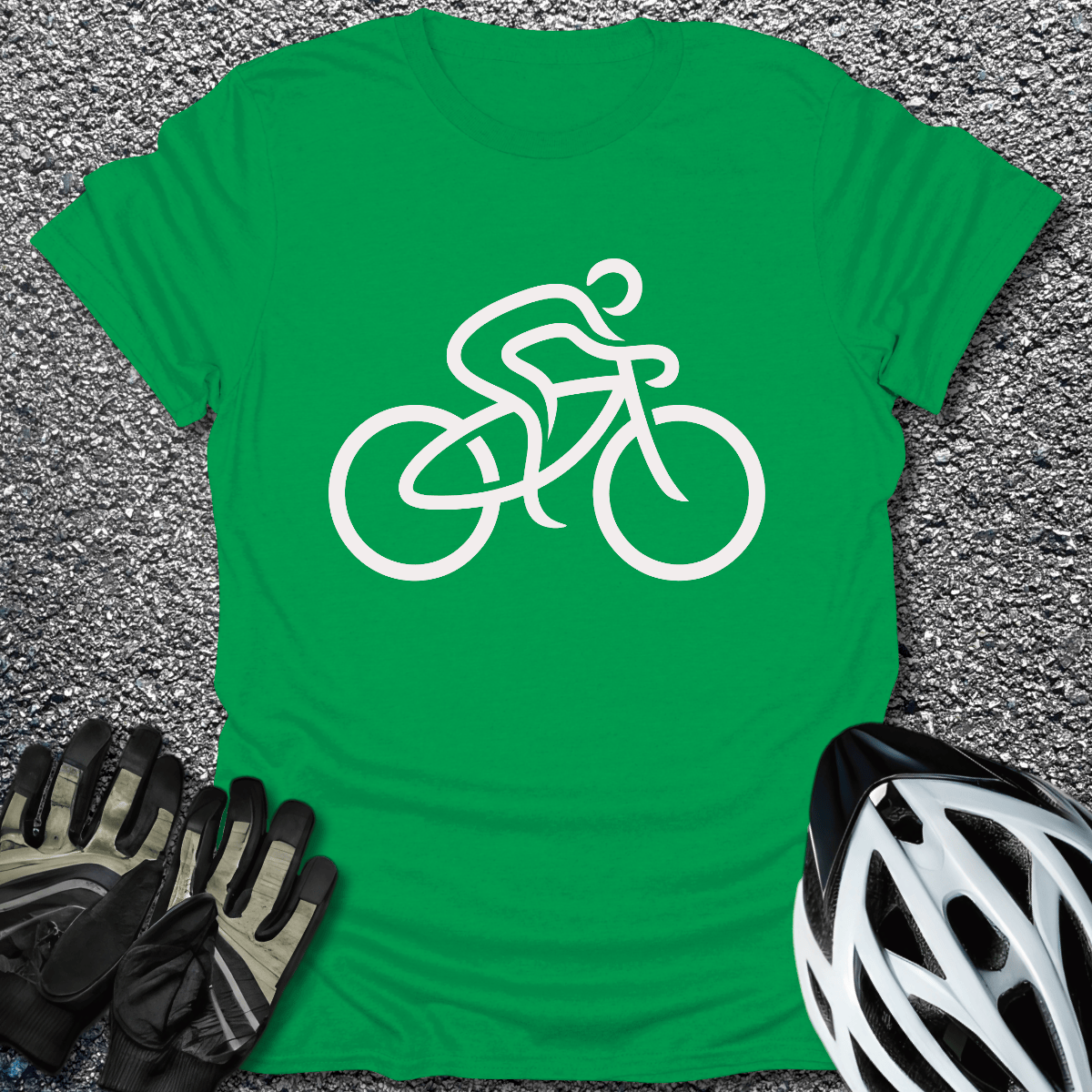Line Rider T-Shirt in Irish Green / S from CycleTees
