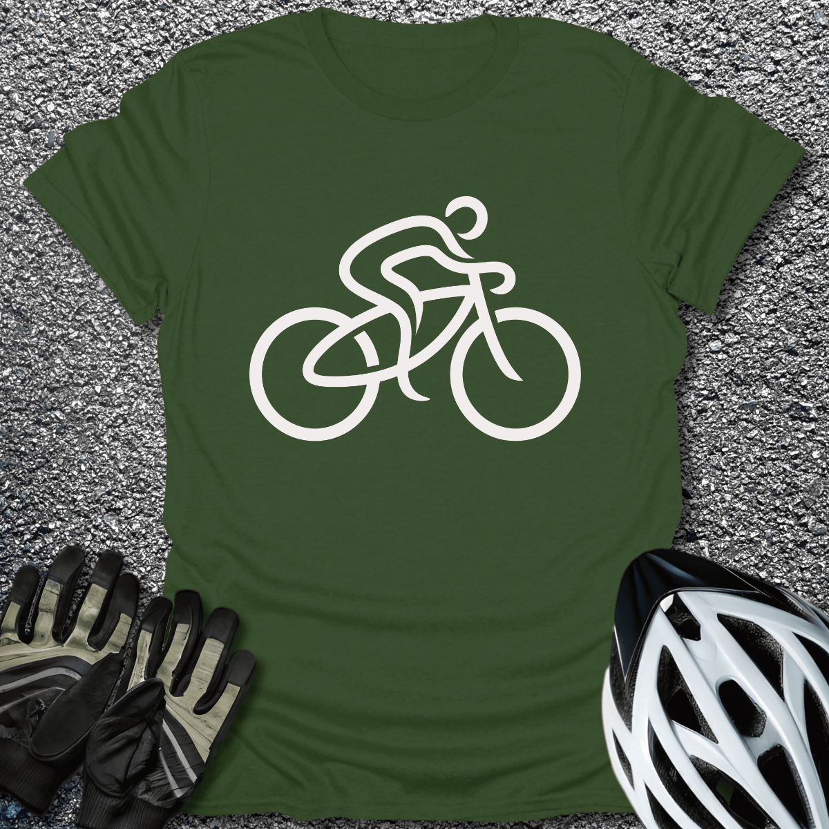 Line Rider T-Shirt in Military Green / S from CycleTees