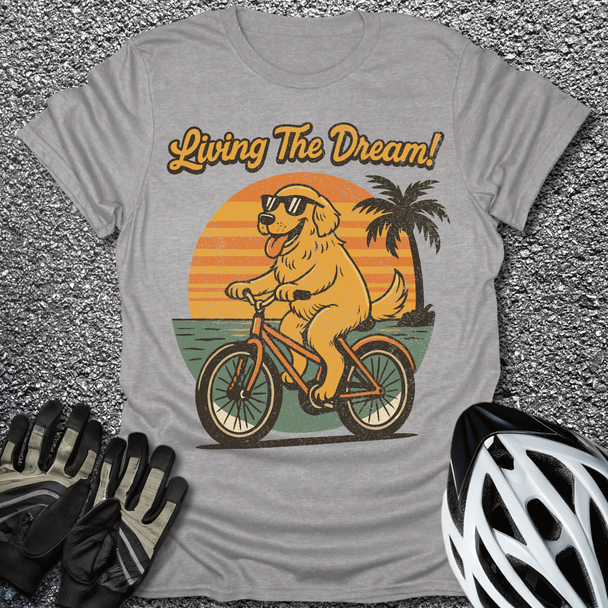 Living the Dream T-Shirt in Sport Grey / S from CycleTees