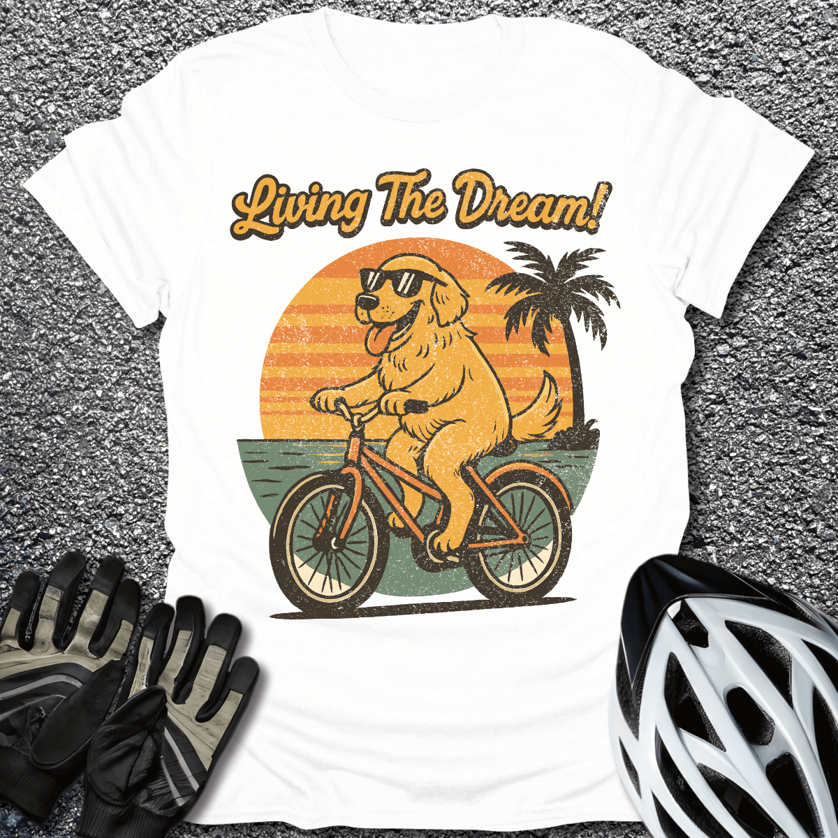 Living the Dream T-Shirt in White / S from CycleTees