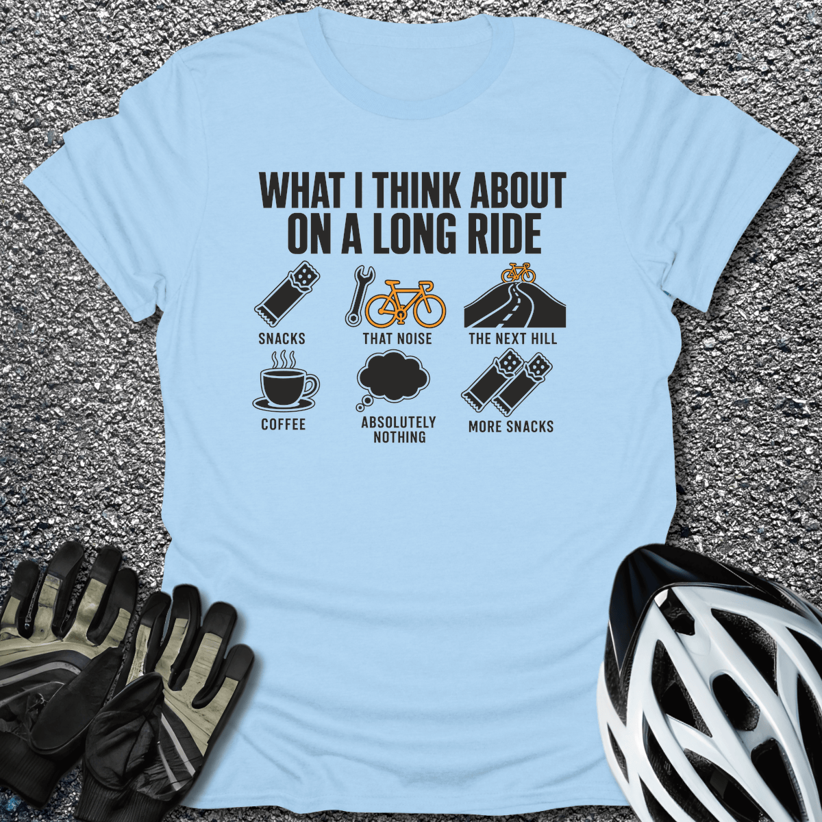 Long Ride Brain T-Shirt in Light Blue / S from CycleTees