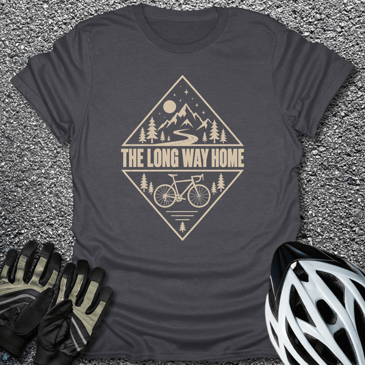 Long Way Home T-Shirt in S / Dark Heather from CycleTees