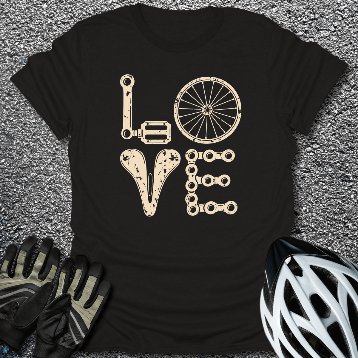 Love Bike Parts T-Shirt in S / Black from CycleTees