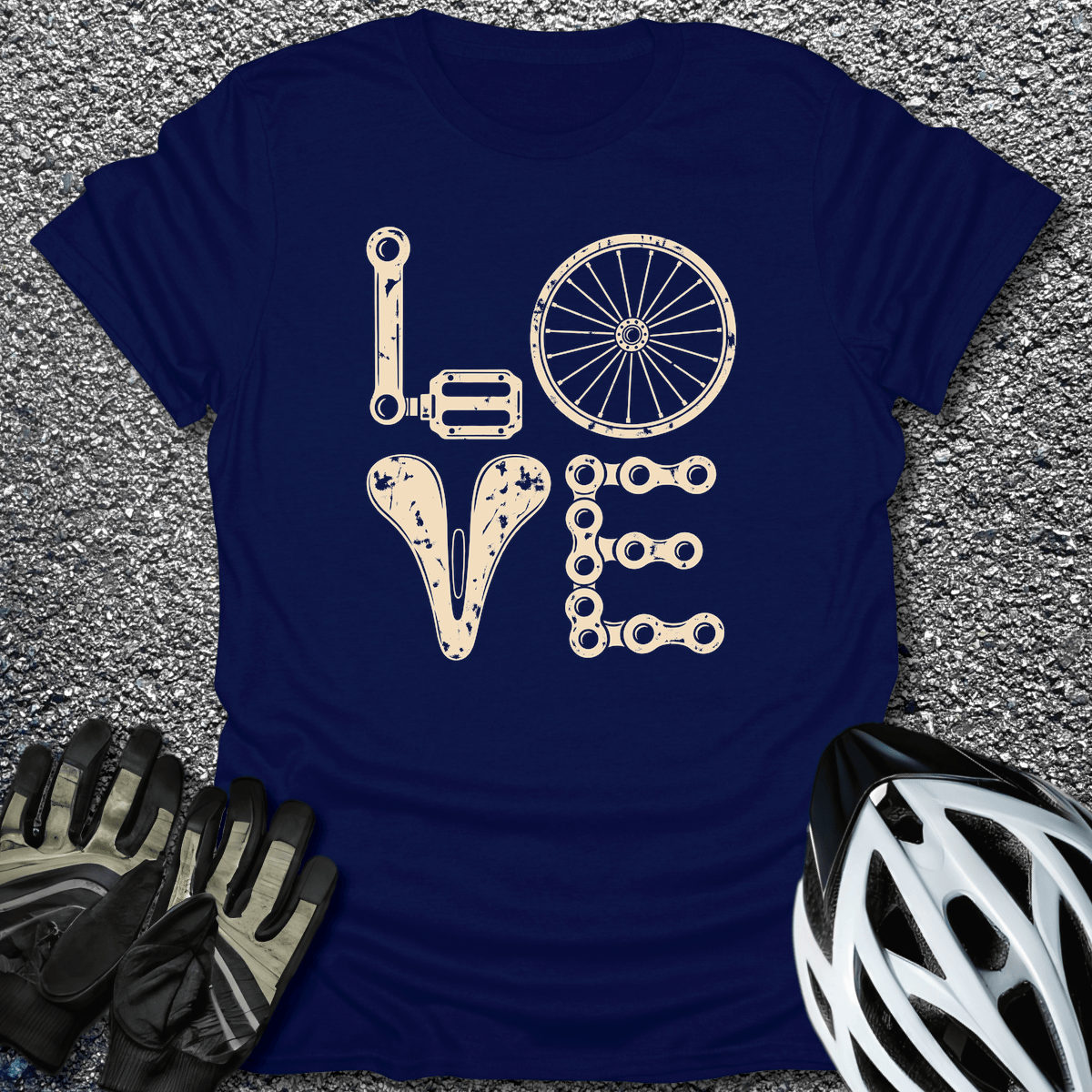 Love Bike Parts T-Shirt in S / Navy from CycleTees