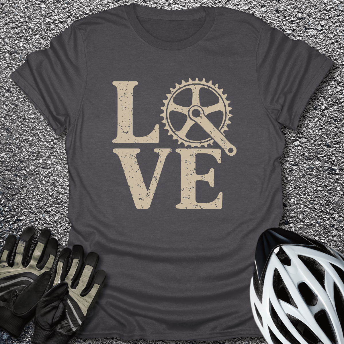 Love Bike T-Shirt in Dark Heather / S from CycleTees