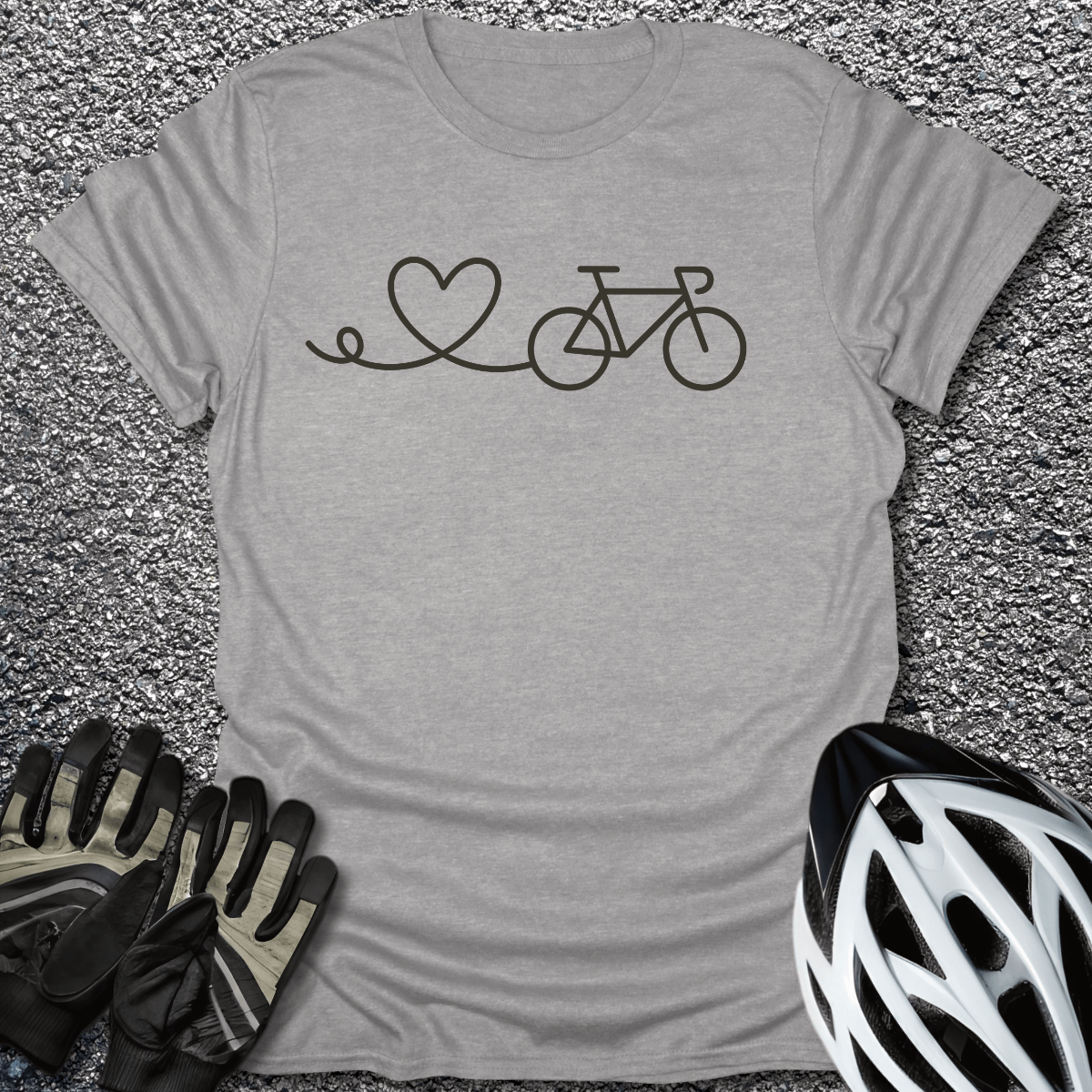 Love to Ride T-Shirt in Sport Grey / S from CycleTees