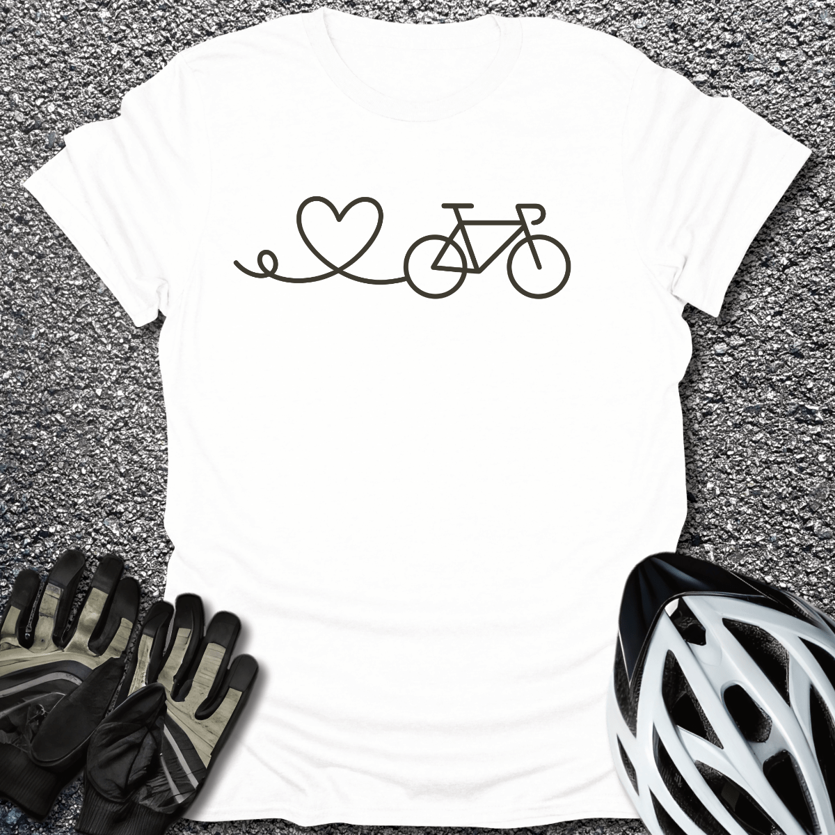 Love to Ride T-Shirt in White / S from CycleTees