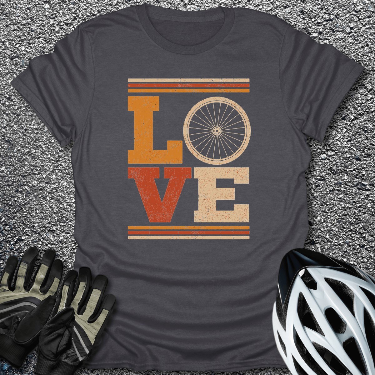 Love Wheel T-Shirt in Dark Heather / S from CycleTees