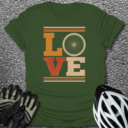 Love Wheel T-Shirt in Military Green / S from CycleTees