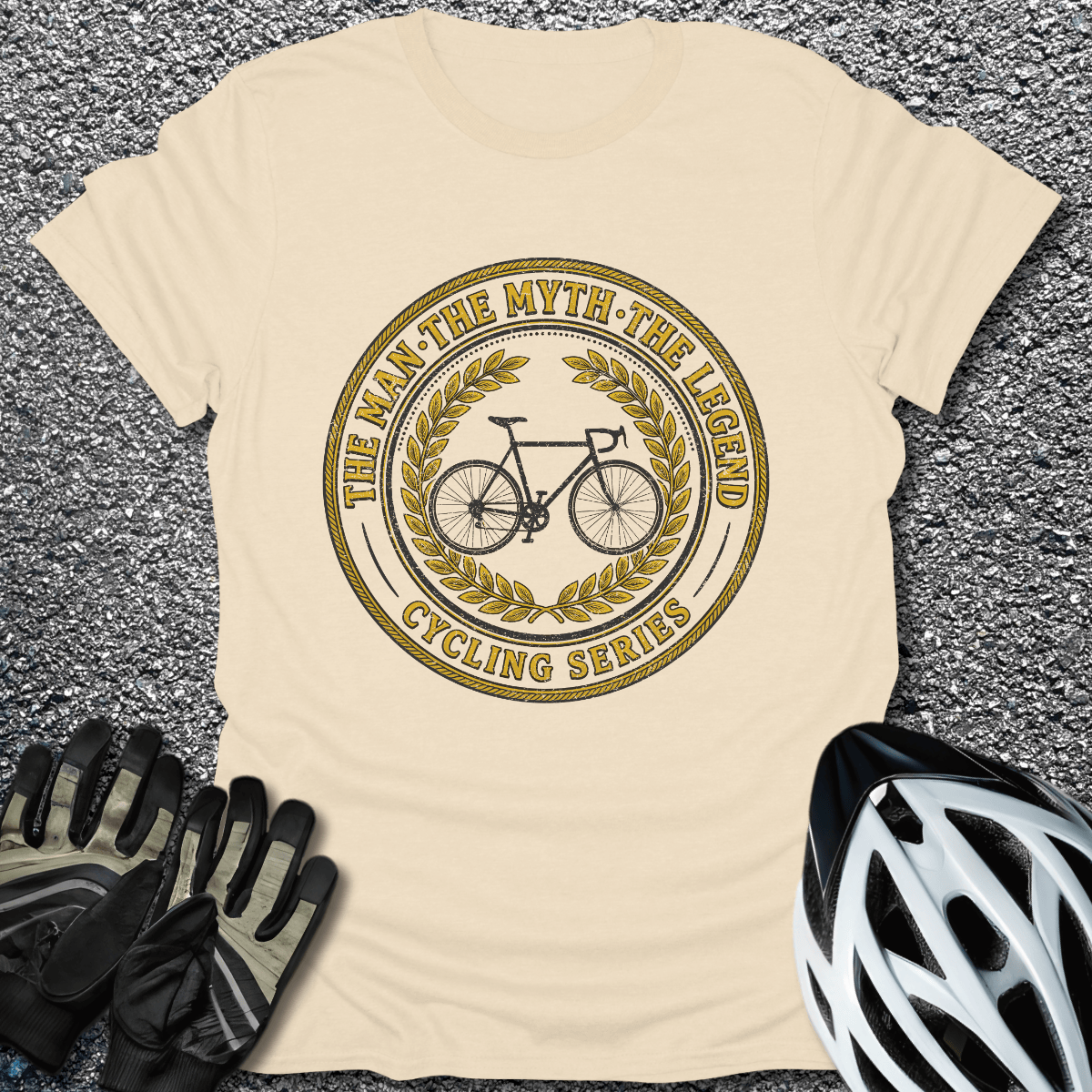 Man Myth Legend T-Shirt in Natural / S from CycleTees
