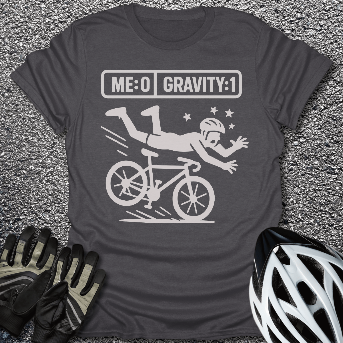 Me 0 Gravity 1 T-Shirt in Dark Heather / S from CycleTees