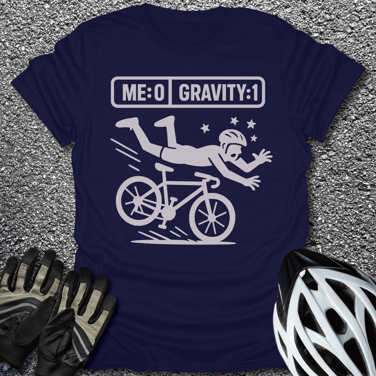 Me 0 Gravity 1 T-Shirt in Navy / S from CycleTees