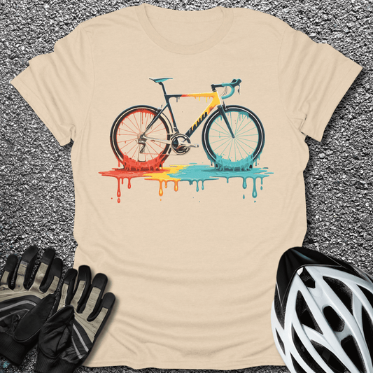 Melting Bike T-Shirt in Sand / S from CycleTees