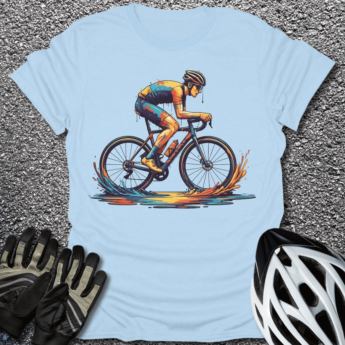 Melting RIder T-Shirt in Light Blue / S from CycleTees
