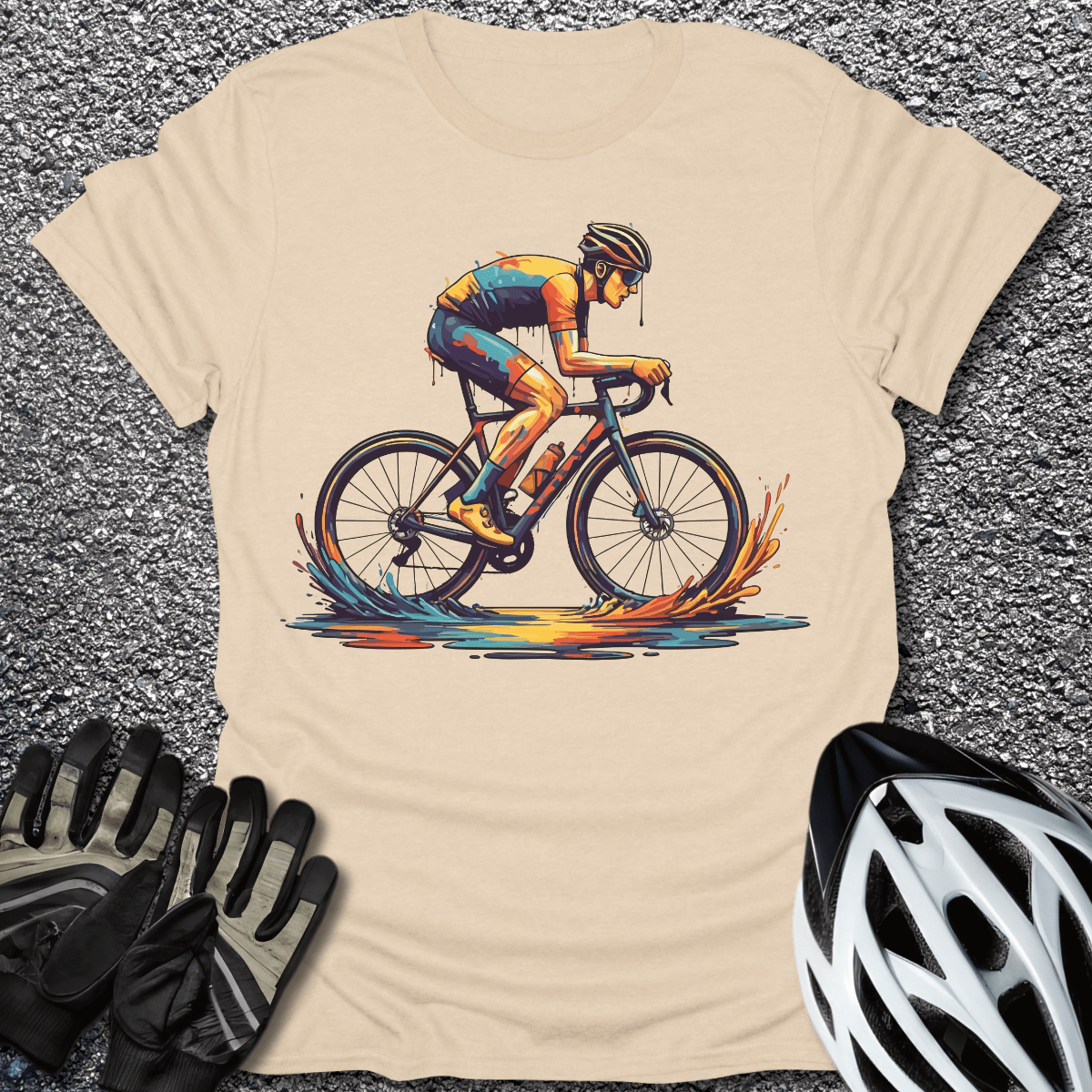 Melting RIder T-Shirt in Sand / S from CycleTees