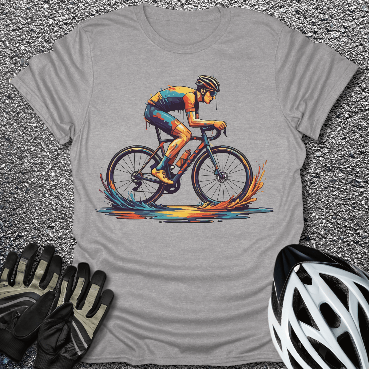 Melting RIder T-Shirt in Sport Grey / S from CycleTees
